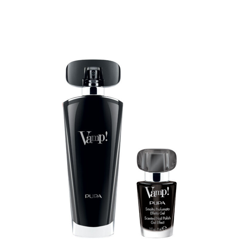 pupa vamp! black confezione 50 ml eau de parfum + 9 ml vamp! smalto profumato effetto gel 305