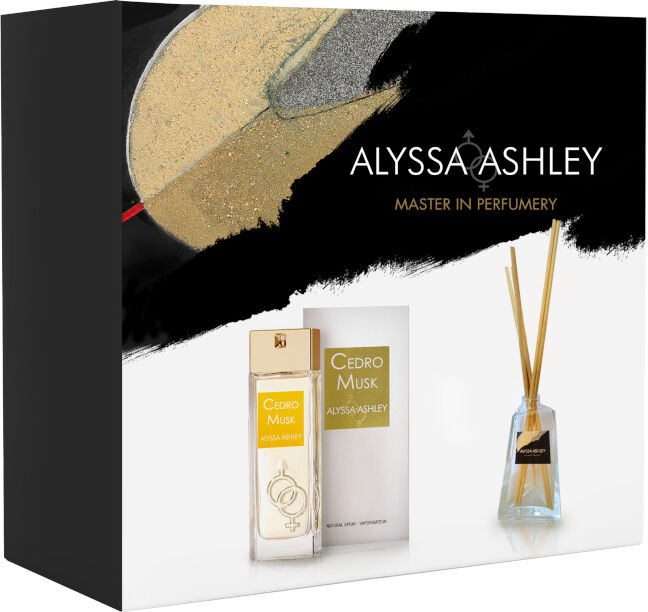 Alyssa Ashley Cedro Musk Confezione 100 ML Eau de Parfum + 50 ML Profumatore d'Amiente con bacchette