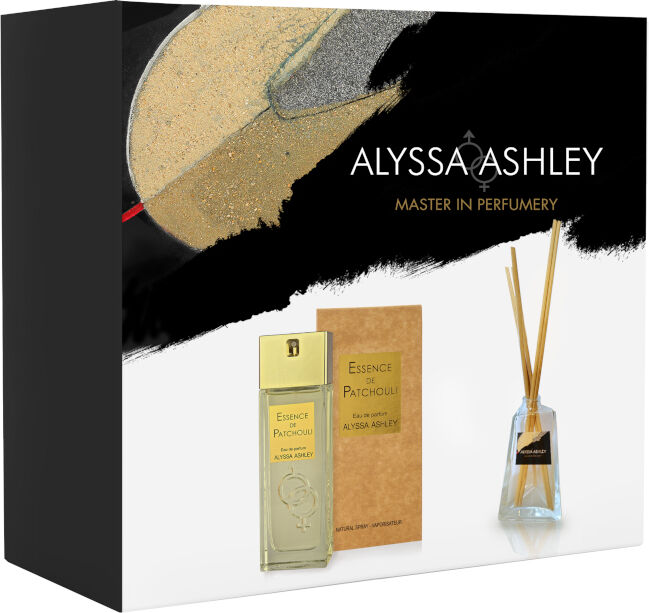 Alyssa Ashley Essence De Patchouly Confezione 100 ML Eau de Parfum + 50 ML Profumatore d'Amiente con bacchette