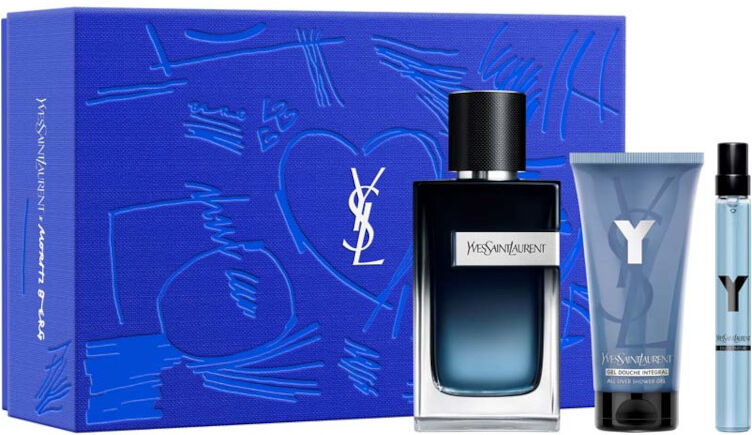 Yves Saint Laurent Y Men EDP Confezione 100 ML Eau De Parfum + 10 ML Eau De Parfum TRAVEL SPRAY + 50 ML Shower Gel