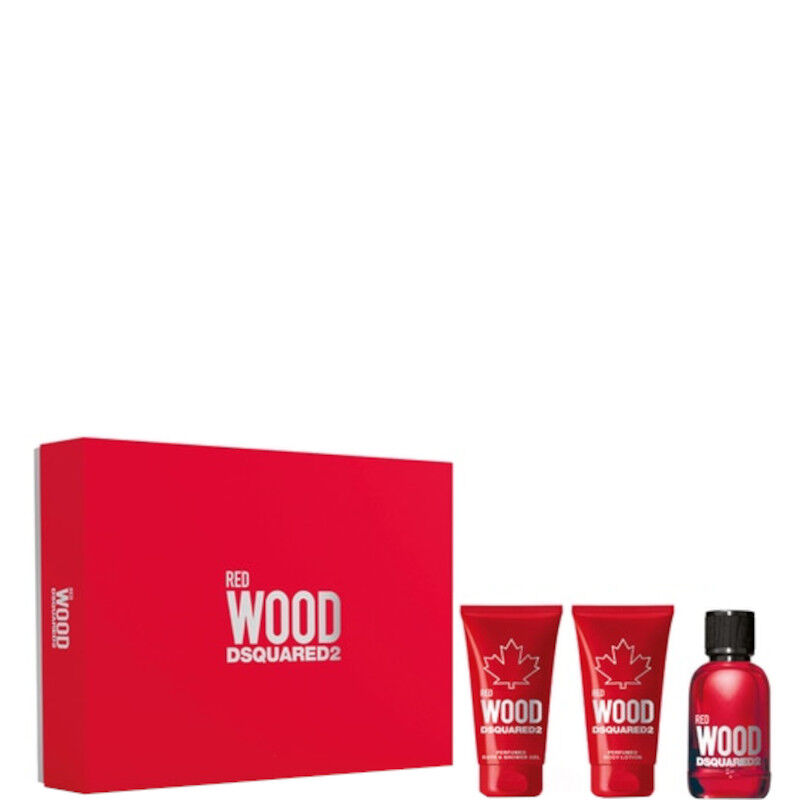Dsquared2 Red Wood Dsquared2 Pour Femme Confezione 50 ML Eau de Toilette + 50 ML Body Lotion + 50 ML Shower Gel