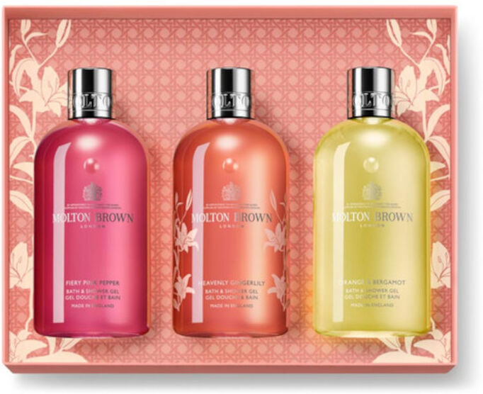 molton brown floral & citrus body care gift set 3 x 300 ml