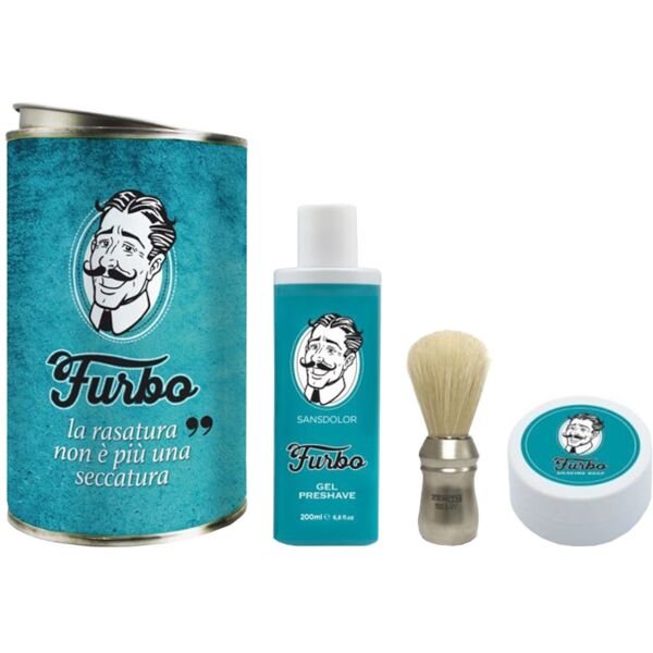 furbo gel preshave sansdolor + shaving soap + pennello da barba confezione 200 ml gel pre barba + 90 ml sapone da barba + pennello da rasatura