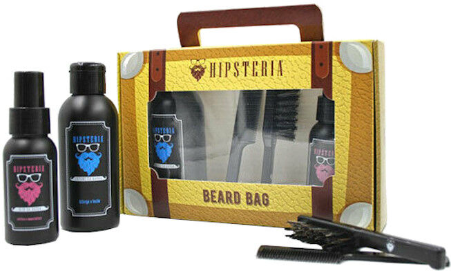 hipsteria sapone da barba + olio da barba + kit spazzola e pettine 125 ml sapone da barba + 50 ml olio da barba + kit spazzola e pettine