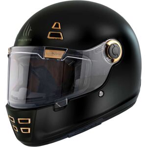 Casco Moto Custom Retro' Mt Helmets JARAMA SOLID A1 Nero Opa taglia XS