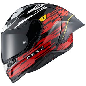 Casco Moto Integrale Nexx X.R3R GLITCH RACER Rosso Bianco taglia S