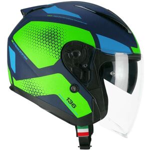 Casco Moto Jet CGM 136G DNA GALAXY Blu Verde fluo opaco taglia 2XL