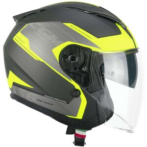 Casco Moto Jet CGM 136S DNA APACHE Grafite Giallo fluo opaco taglia XS