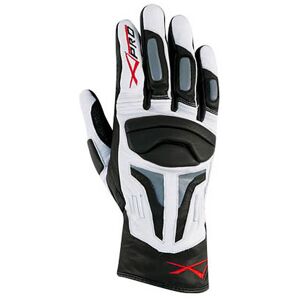 American-pro Guanti Moto A-Pro In Pelle Pieno Fiore FirePower White/Silve taglia XS