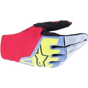 GuantI Moto Cross Enduro Alpinestars TECHSTAR Rosso Azzurro taglia S