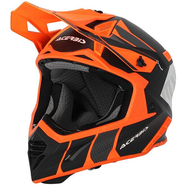 casco moto cross enduro acerbis x-track 2206 nero arancio taglia 2xl