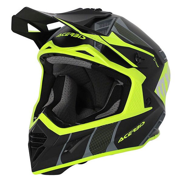 casco moto cross enduro acerbis x-track 2206 nero giallo taglia 2xl