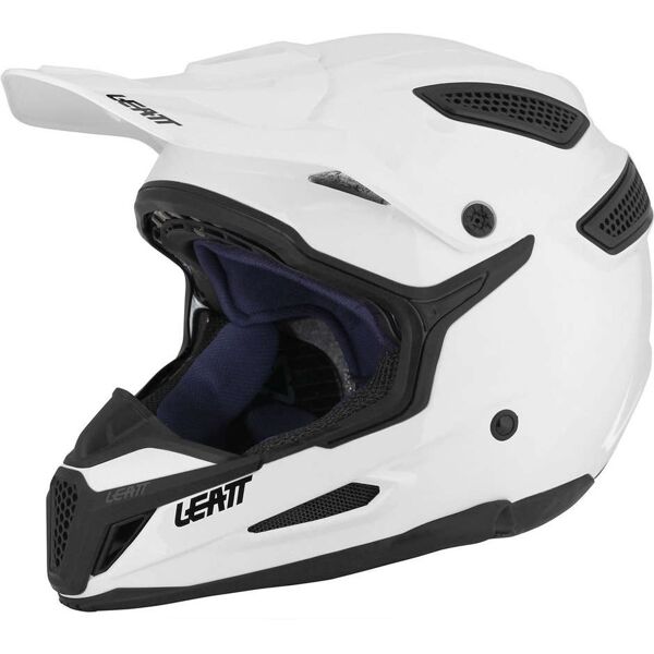 casco moto cross enduro leatt gpx 5.5 solid bianco taglia m