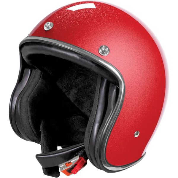 casco moto custom jet stormer quartz glitter rosso lucido taglia xs