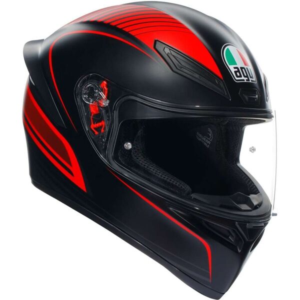 casco moto integrale agv k1 s warmup opaco nero rosso taglia 2xl