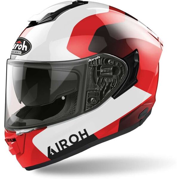 casco moto integrale in fibra airoh st 501 dock rosso lucido taglia m