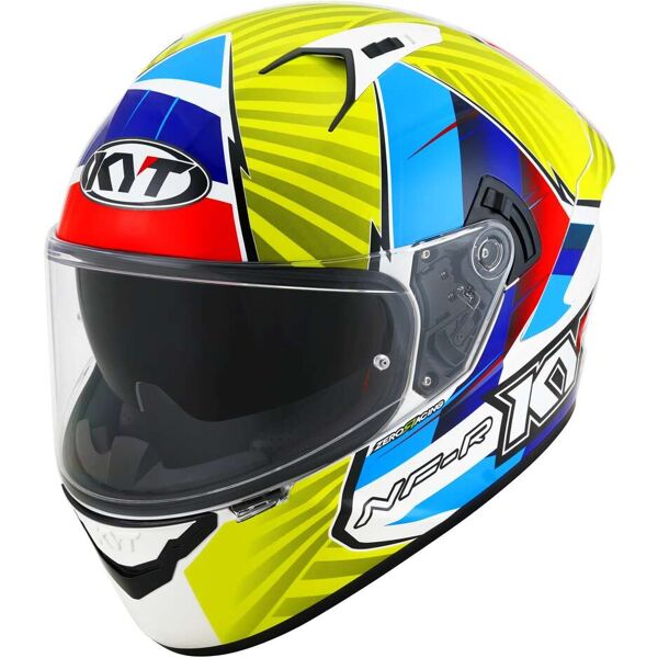 casco moto integrale kyt nf-r xavi fores 2021 replica blu ro taglia 2x