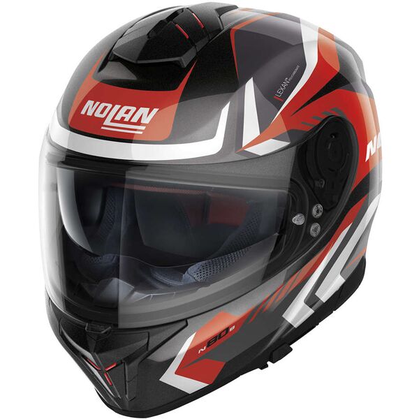 casco moto integrale nolan n80-8 rumble n-com 059 nero rosso taglia 2x