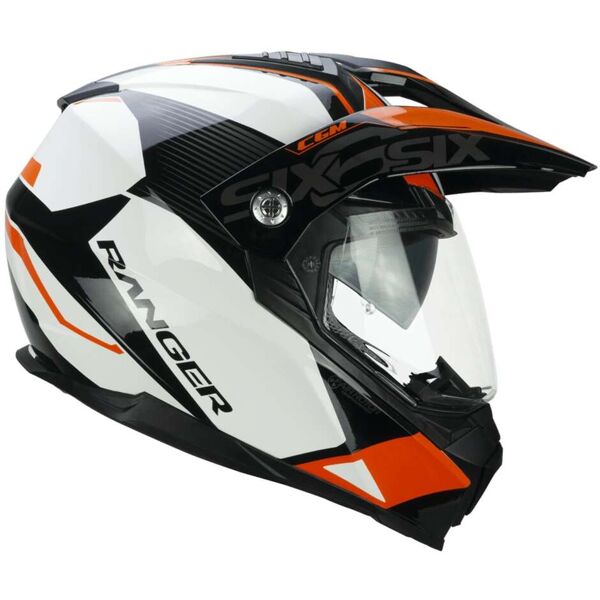 casco moto integrale off road cgm 666a twin ranger bianco ar taglia xs