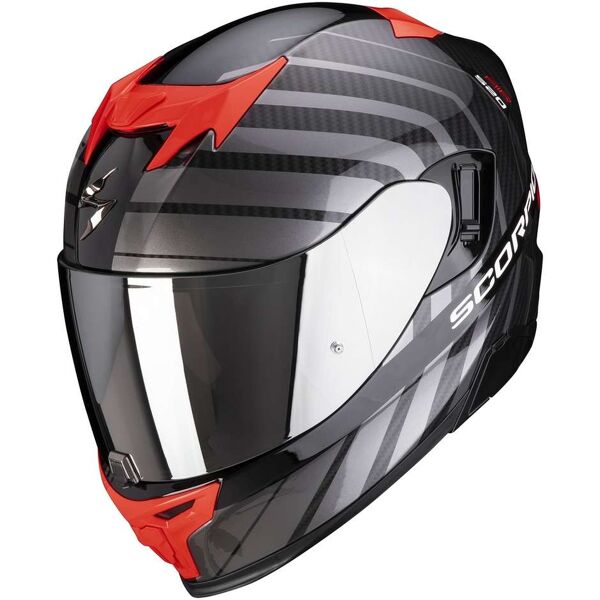 casco moto integrale scorpion exo-520 air shade nero rosso taglia xl