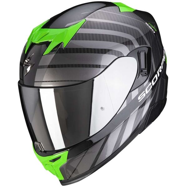 casco moto integrale scorpion exo-520 air shade nero verde taglia m