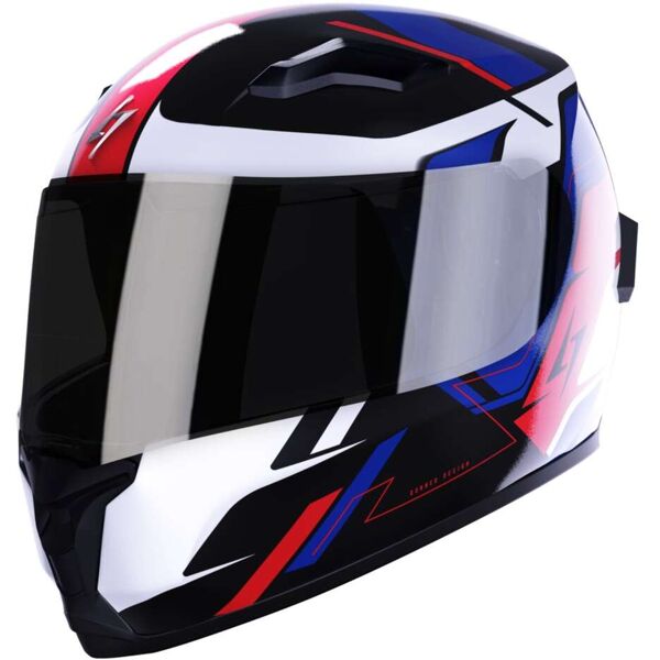 casco moto integrale stormer wise runner blu rosso bianco pe taglia l