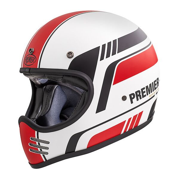 casco moto integrale vintage premier mx bl8 bm bianco opaco taglia m