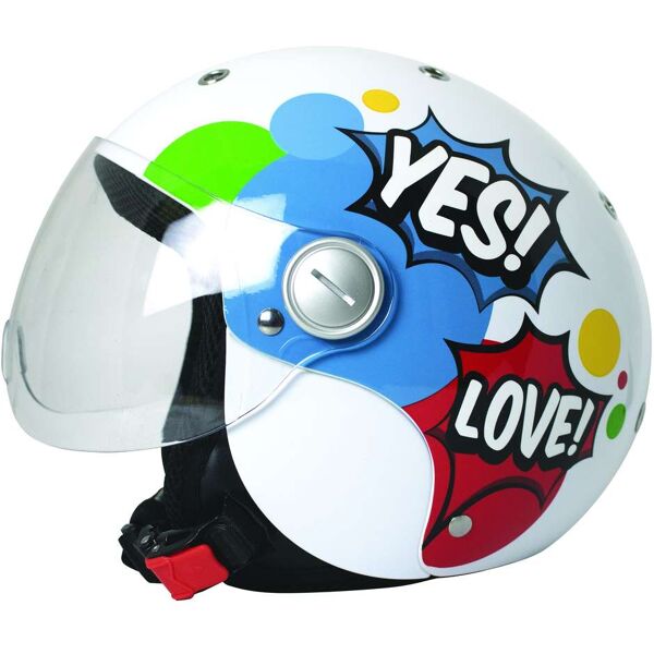 casco moto jet bambino bhr 816 baby bianco comics taglia s