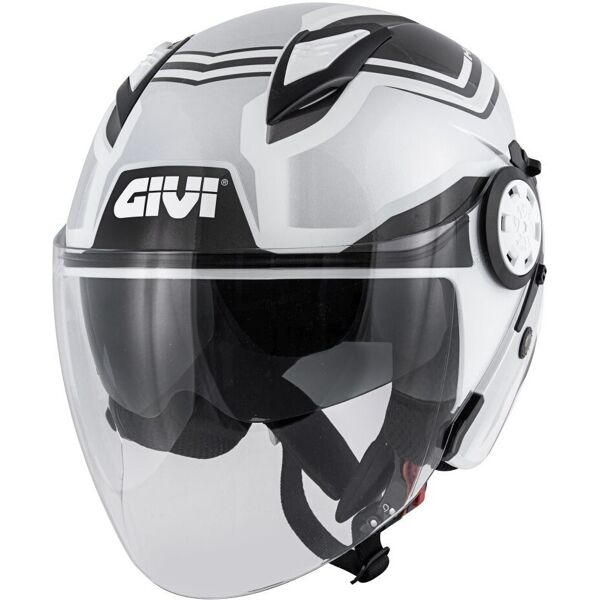 casco moto jet givi 12.3 stratos shade bianco argento titani taglia xs