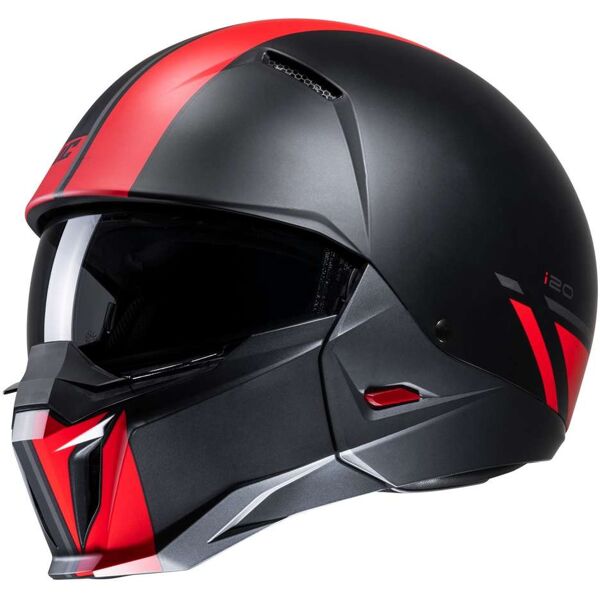 casco moto jet hjc i20 batol mc1sf nero opaco rosso taglia xs