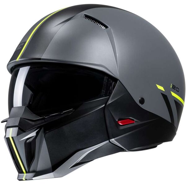 casco moto jet hjc i20 batol mc3hsf grigio opaco giallo fluo taglia 2x