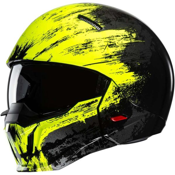 casco moto jet hjc i20 furia mc3h nero giallo fluo taglia s