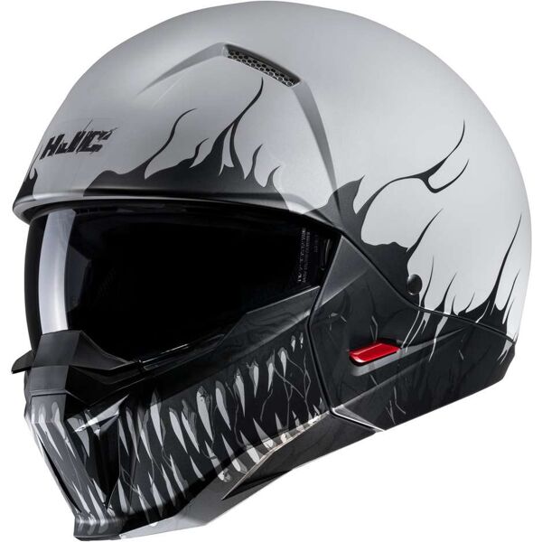 casco moto jet hjc i20 scraw mc10sf nero grigio chiaro opaco taglia l