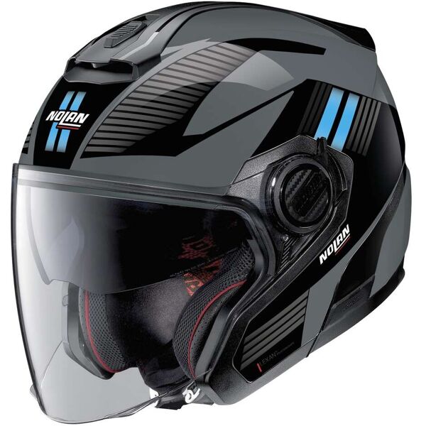 casco moto jet nolan n40-5 06 crosswalk n-com 034 nero azzur taglia 2x