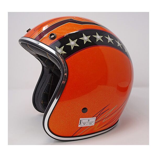 casco moto jet vintage custom afx fx-76 graphic arancio meta taglia xs