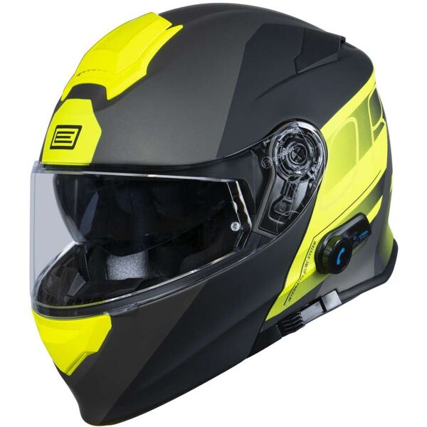 casco moto modulare origine delta bt row giallo fluo titanio taglia m