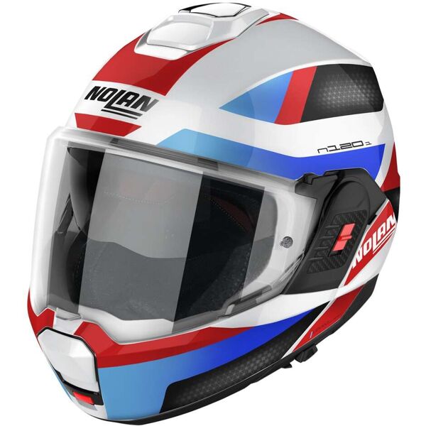 casco moto modulare p/j nolan n120-1 subway n-com 024 blu ro taglia m