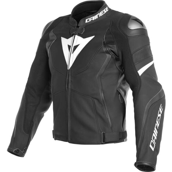 giubbotto moto in pelle dainese avro 4 nero nero bianco taglia 50