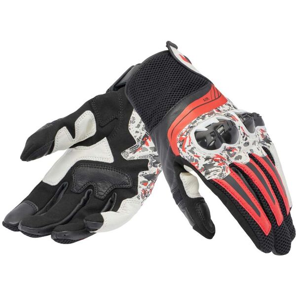 guanti moto estivi in pelle dainese mig 3 spray nero rosso b taglia 2x