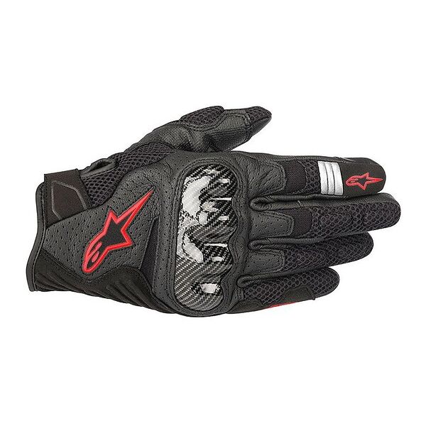 guanti moto in tessuto alpinestars smx-1 air v2 nero rosso f taglia l