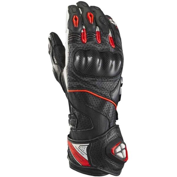 guanti moto racing ixon tornado air nero bianco rosso taglia xl