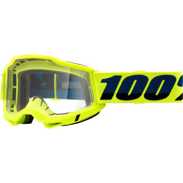 occhiali moto cross enduro 100% accuri 2 yellow lente traspa taglia un