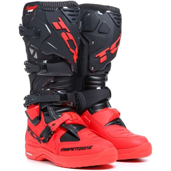 stivali moto cross enduro tcx comp evo 2 michelin nero rosso taglia 44