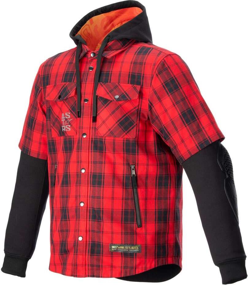 camicia moto alpinestars mo.st.eq tartan shirt nero rosso taglia 3xl