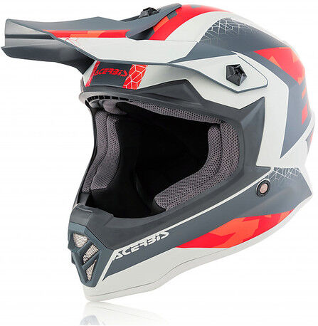 casco bambino moto cross enduro acerbis steel junior rosso g taglia 50