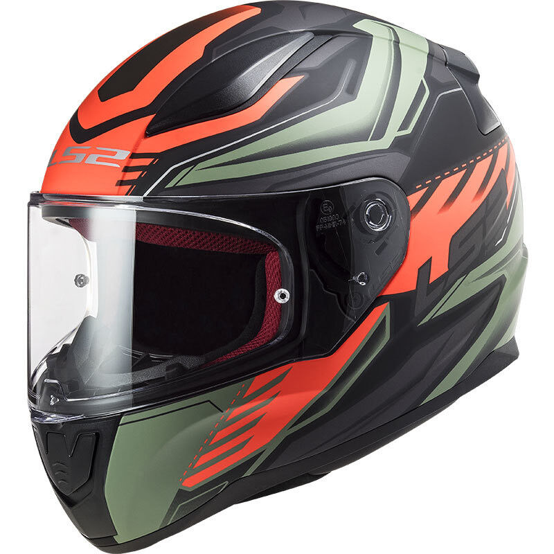 casco integrale moto ls2 ff353 rapid gale nero rosso verde o taglia l