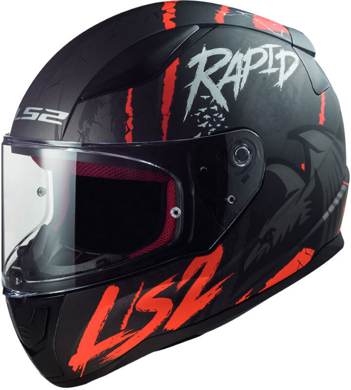 casco integrale moto ls2 ff353 rapid raven nero opaco bianco taglia xs