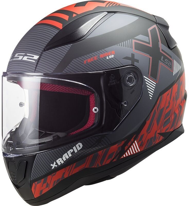 casco integrale moto ls2 ff353 rapid xtreet nero opaco rosso taglia 2x