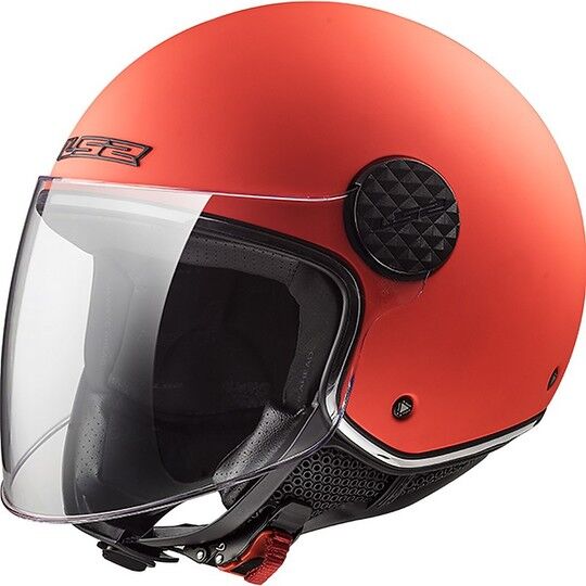 casco moto jet ls2 of558 sphere lux solid arancio opaco + vi taglia l