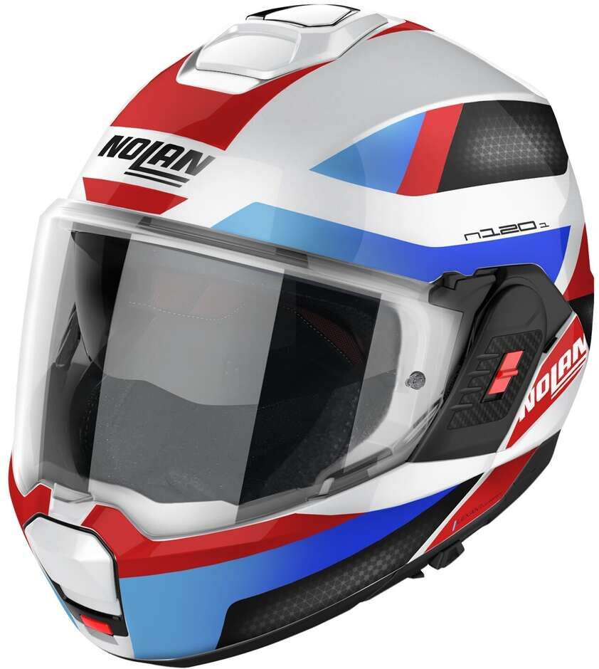 casco moto modulare p/j nolan n120-1 subway n-com 024 blu ro taglia m